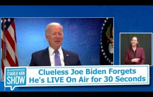 Clueless Joe Biden Forgets He's LIVE On Air for 30 Seconds